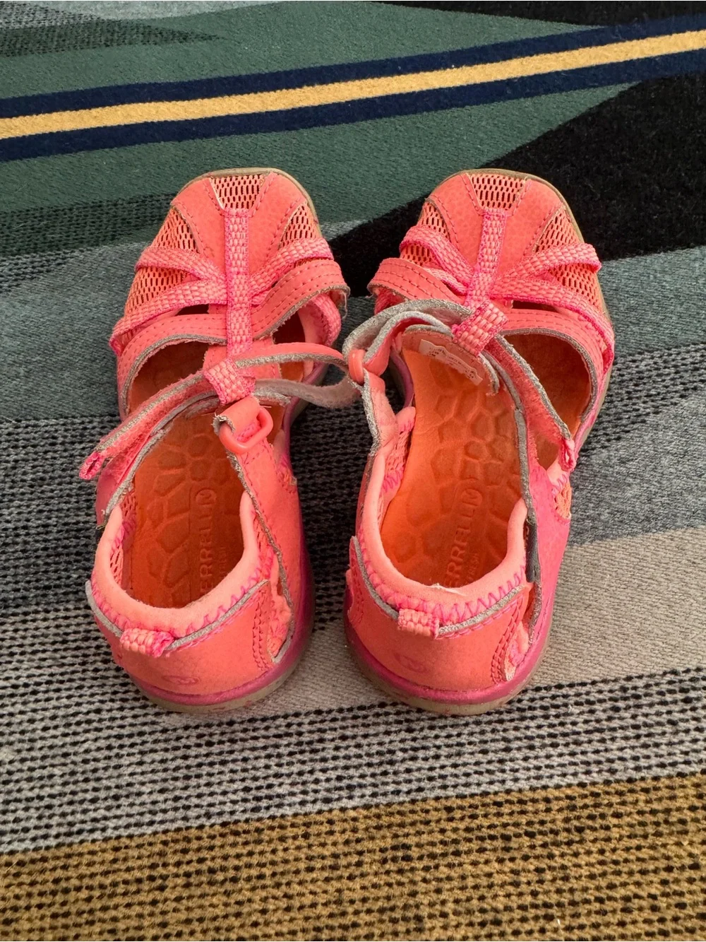Merrell Kids Coral Pink Hook-and-Loop Active Sandals